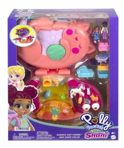 POLLY POCKET CUDDLY CAT PURSE COMPACT PLAYSET