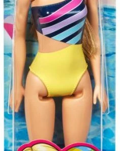 BARBIE BEACH DOLL STRIPED SWIMSUIT
