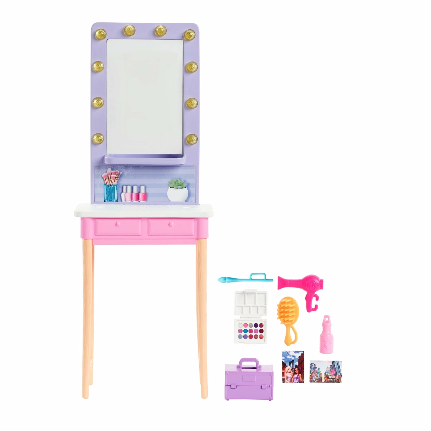 BARBIE BIG CITY BIG DREAMS PLAYSET AND DOLL MALIBU VANITY - Image 2