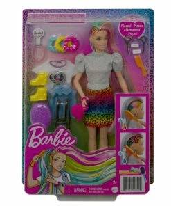 BARBIE LEOPARD RAINBOW HAIR DOLL WITH COLOUR CHANGE FEATURE