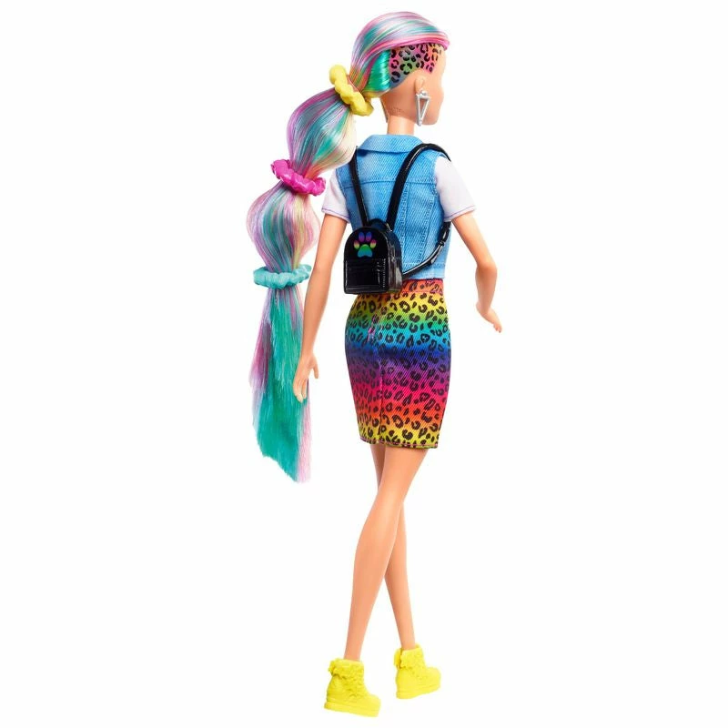 BARBIE LEOPARD RAINBOW HAIR DOLL WITH COLOUR CHANGE FEATURE - Image 3