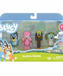 BLUEY FIGURINE 4 PACK SERIES 5 BLUEY & FRIENDS SNICKERS, COCO, BLUEY, HONEY