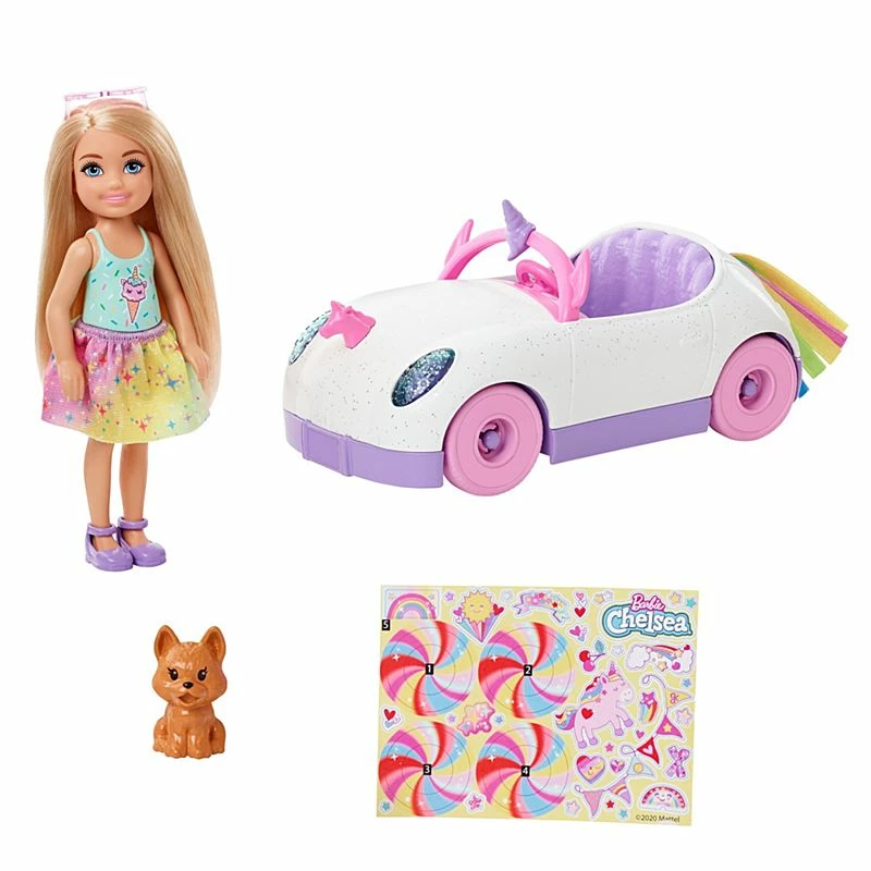BARBIE CHELSEA DOLL & UNICORN CAR - Image 3