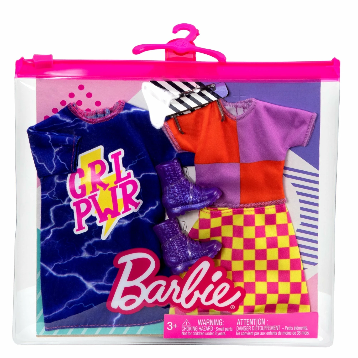 BARBIE FASHIONS 2 PACK GRL PWR DRESS AND PURPLE SHIRT