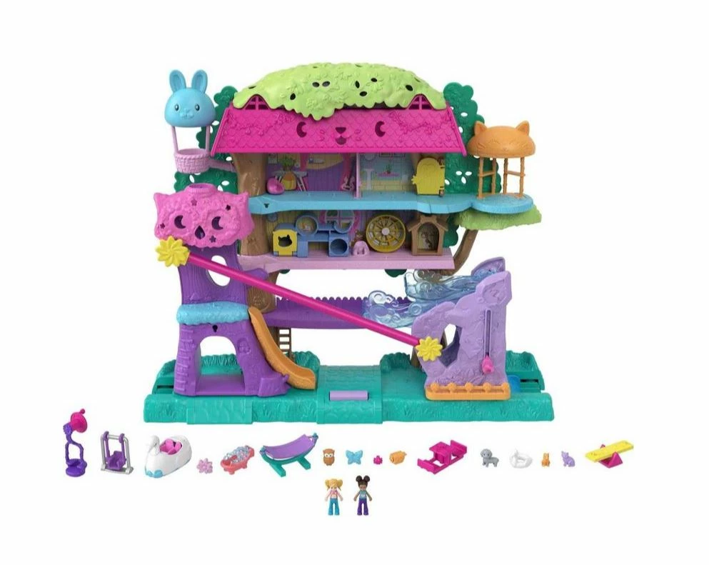 POLLY POCKET POLLYVILLE PET ADVENTURE TREEHOUSE PLAYSET - Image 2