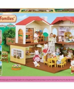 SYLVANIAN FAMILIES - RED ROOF COUNTRY HOME W/ BONUS SYLVANIAN FAMILIES - WALL LAMPS & CURTAINS SET