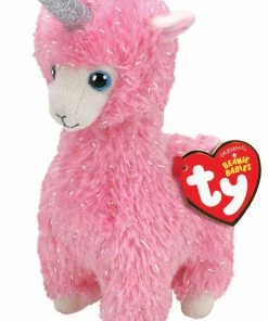 Ty BEANIE BOOS - REGULAR LANA PINK LLAMA WITH HORN