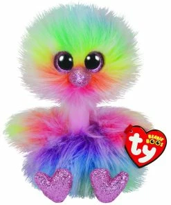 TY BEANIE BOOS ASHA THE PASTEL COLOURED OSTRICH MEDIUM